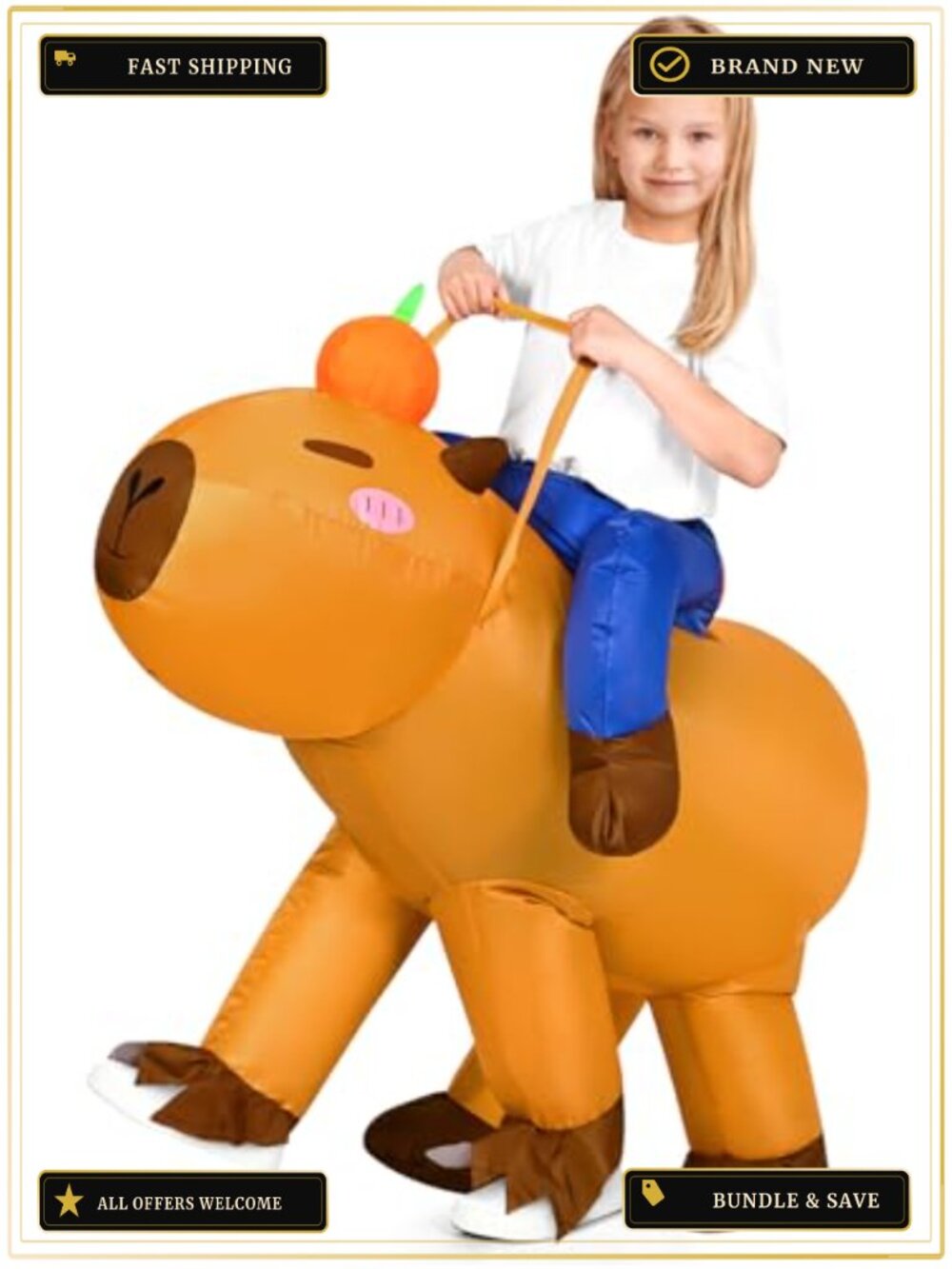 Kids Inflatable Capybara Costume Blow Up Halloween Cosplay Dress Up